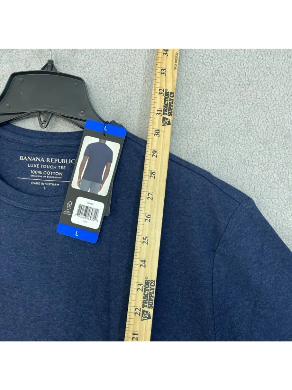 NWT Banana Republic Men's L Luxe Touch Tee 100% Cotton Blue Crew Neck T-Shirt